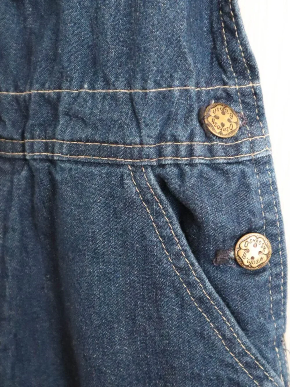 Vintage OshKosh B’gosh Vestbak Overalls Kids Size 12 Made USA 70s 80s Denim